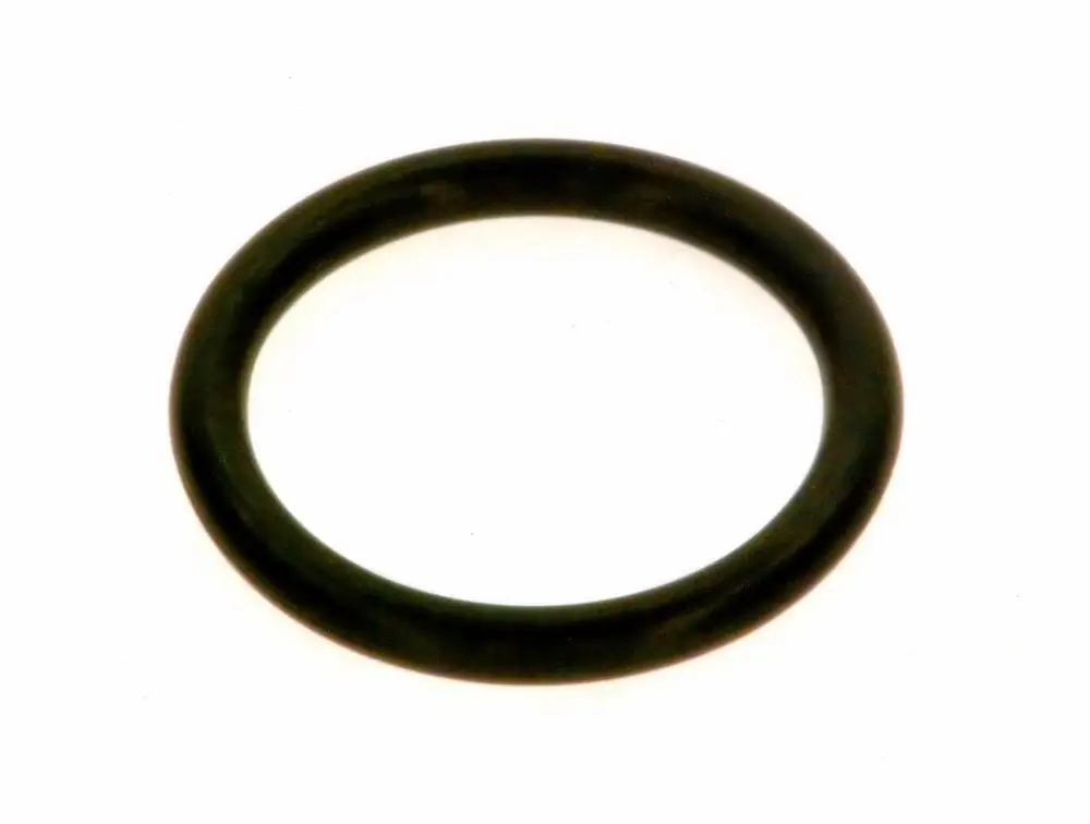 Schwarzer O-Ring auf weißem Hintergrund, geeignet für Anwendungen im Bereich Gasventile, möglicherweise von Bosch.